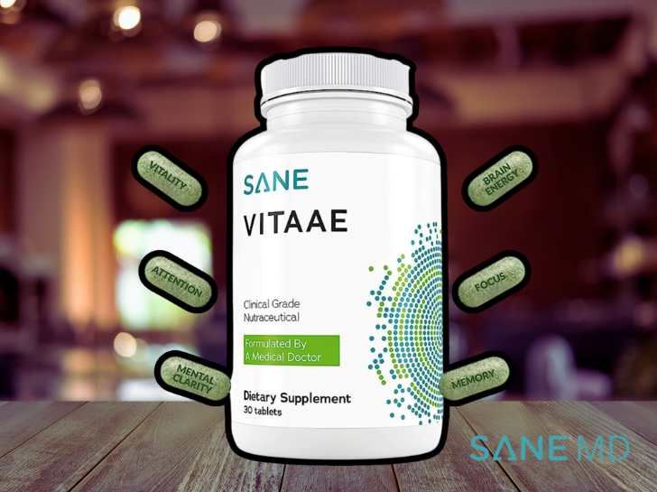 Bottle of Palm Springs SANE MD Vitaae Ingredients on back image